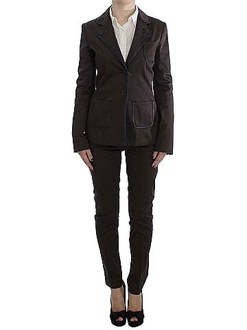 Exte Brown Stretch Two Button Women's Suit (view 1)