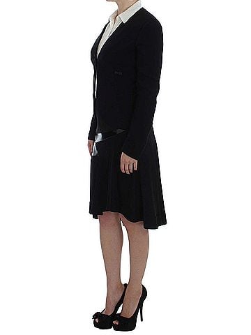 Exte Black Blue Two Piece Suit Skirt &amp; Women's Blazer (view 2)