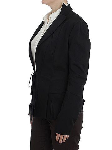 Exte Black Stretch Single Breasted Blazer Women's Jacket (view 2)