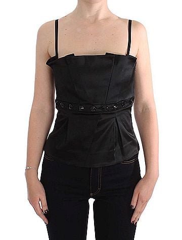 Exte Black Tank Party Evening Top Women's Blouse (view 1)