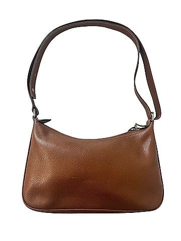 Longchamp Le Foulonné Vintage Brown Pebbled Leather Baguette Crossbody Leather Shoulder Bag (view 2)