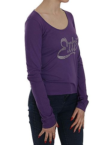 Exte Purple Crystal Embellished Long Sleeve Casual Women's Top (view 2)