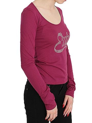 Exte Pink Crystal Embellished Long Sleeve Women's Top (view 2)