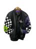 Jh Collectibles 100% Leather Black Purple White Leather Jacket Size L - photo 5
