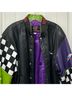 Jh Collectibles 100% Leather Black Purple White Leather Jacket Size L - photo 3