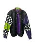 Jh Collectibles 100% Leather Black Purple White Leather Jacket Size L - photo 6