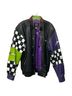Jh Collectibles 100% Leather Black Purple White Leather Jacket Size L - photo 2