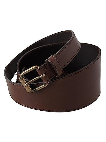 Plein Sud Brown Leather Gold Metal Buckle Women's Belt (view 1)