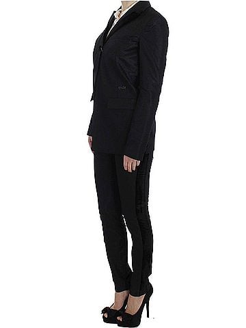 Exte Black One Button Three Piece Women's Suit (view 2)