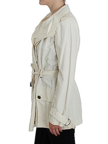 Plein Sud White Trench Coat Women's Jacket (view 2)