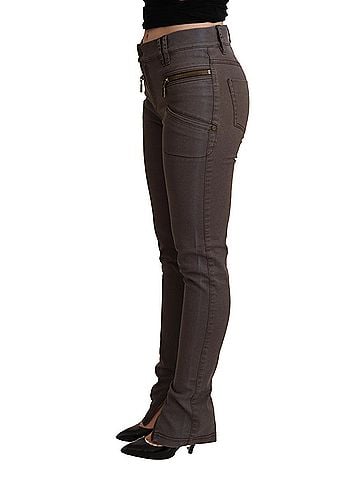 Plein Sud Brown Cotton Stretch Skinny Denim Women's Jeans (view 2)