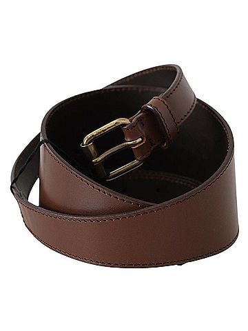 Plein Sud Brown Genuine Leather Rustic Metal Buckle Women's Belt (view 2)