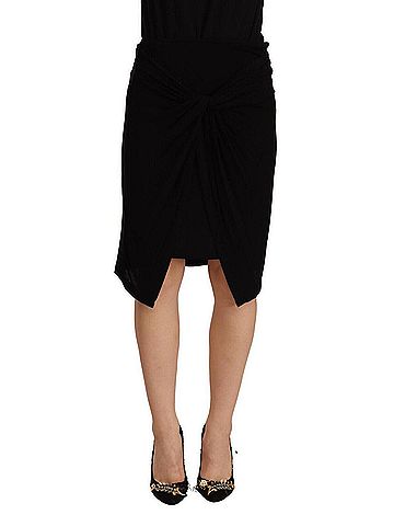 Plein Sud Black High Waist Pencil Knee Length Viscose Women's Skirt (view 1)