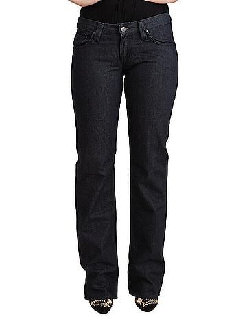 Exte Dark Blue Cotton Stretch Low Waist Straight Denim Women's Jeans (view 1)