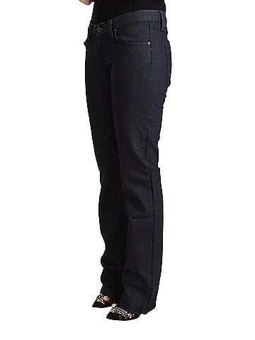 Exte Dark Blue Cotton Stretch Low Waist Straight Denim Women's Jeans (view 2)