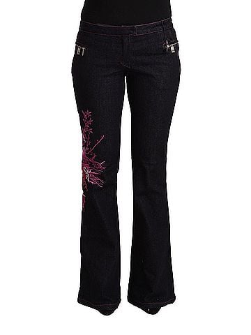 Exte Black Cotton Stretch Mid Waist Cotton Flared Denim Women's Jeans (view 1)