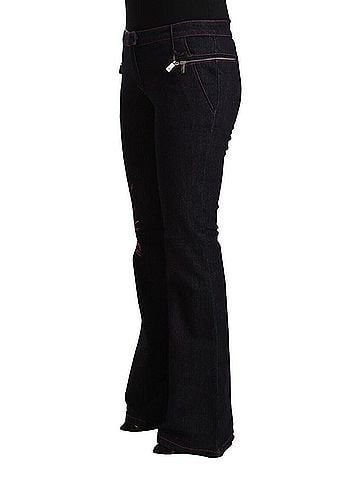 Exte Black Cotton Stretch Mid Waist Cotton Flared Denim Women's Jeans (view 2)