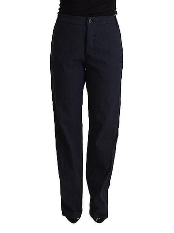 Exte Black High Waist Tapered Cotton Women's Pants (view 1)