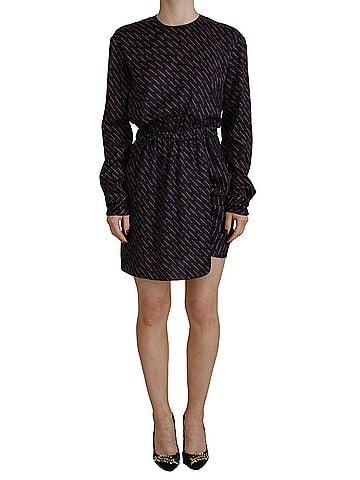 Dsquared2 Black Logo Print Long Sleeves A-line Mini Women's Dress (view 1)