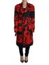 Dsquared2 100% Synthetic Solid Red Red Printed Button Collared Desigual Coat Women's Jacket Size XS - photo 1