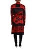 Dsquared2 100% Synthetic Solid Red Red Printed Button Collared Desigual Coat Women's Jacket Size XS - photo 3