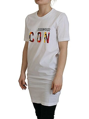 Dsquared2 White Cotton Icon Logo Print Crewneck Women's T-shirt (view 2)