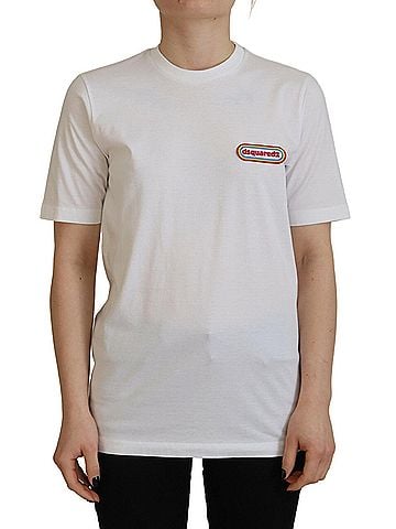Dsquared2 White Logo Patch Crewneck Short Sleeve Tee Women's T-shirt (view 1)