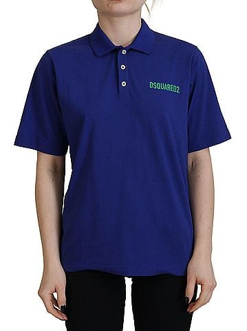 Dsquared2 Blue Collared Writings Polo Short Sleeves Women's T-shirt (view 1)
