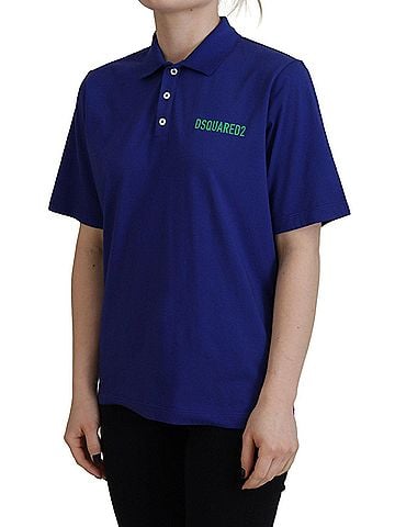 Dsquared2 Blue Collared Writings Polo Short Sleeves Women's T-shirt (view 2)