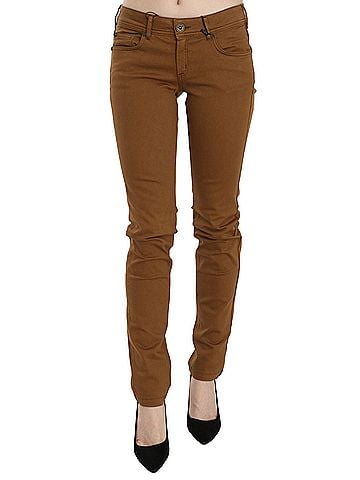 Plein Sud Brown Cotton Mid Waist Skinny Slim Fit Denim Women's Jeans (view 1)