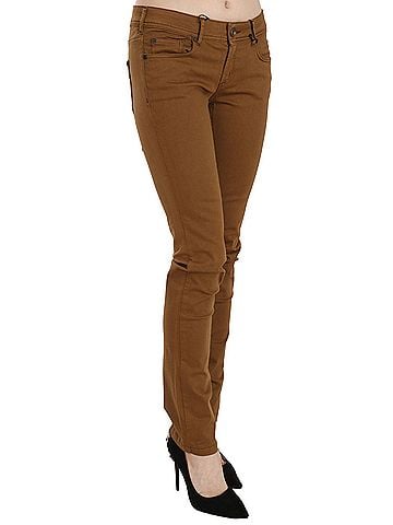 Plein Sud Brown Cotton Mid Waist Skinny Slim Fit Denim Women's Jeans (view 2)