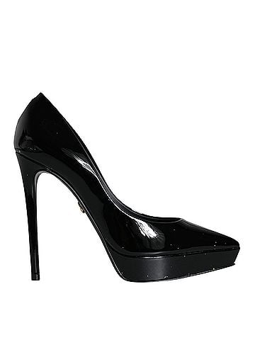 Dolce & Gabbana Basic Black Leather Platform Heels Pumps Women's Shoes (view 1)