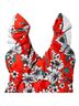 Jessica Simpson 84% Polyester 16% Spandex 100% Polyester Floral Red One Piece Swimsuit Size S - photo 5