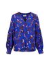 Parker Floral Blue Pink Black Red Long Sleeve Blouse Size L - photo 1