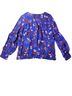 Parker Floral Blue Pink Black Red Long Sleeve Blouse Size L - photo 2