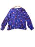 Parker Floral Blue Pink Black Red Long Sleeve Blouse Size L - photo 8