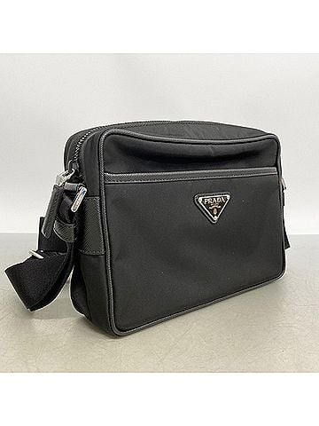 Prada Prada Shoulder Bag, Saffiano Tessuto Nylon, Black, Women's (view 2)