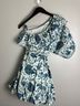 Rhode 100% Cotton Animal Print Floral White Blue Casual Dress Size XS - photo 4
