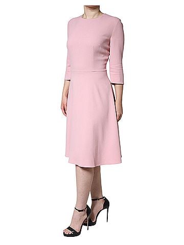 Dolce & Gabbana Basic Pink A-line Viscose 3/4 Sleeves Women's Dress (view 2)