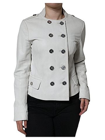 Dolce & Gabbana Basic White Double Breasted Blazer Coat Women's Jacket (view 1)