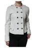 Dolce & Gabbana Basic 100% Leather Solid White White Double Breasted Blazer Coat Women's Jacket Size XXL - photo 1