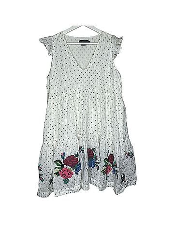Hatch Floral Embroidered White Casual Dress (view 1)