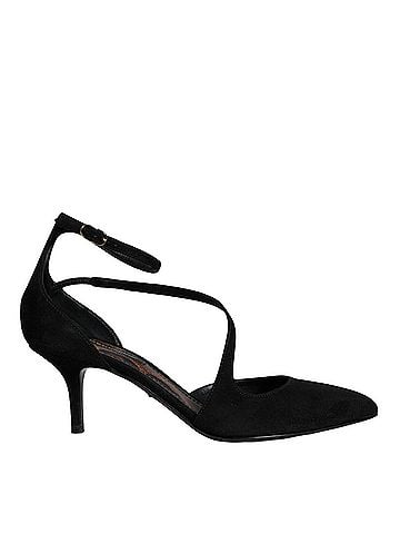 Dolce & Gabbana Basic Black Suede Ankle Strap Pumps Heels Women's Shoes (view 1)