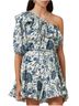Rhode 100% Cotton Animal Print Floral White Blue Casual Dress Size XS - photo 1