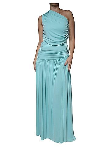 Christian Pellizzari Light Blue Jersey Long Drape One Shoulder Women's Dress (view 1)