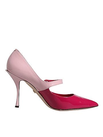 Dolce & Gabbana Basic Two Tone Pink Leather Mary Jane Heels Pumps Women's Shoes (view 1)