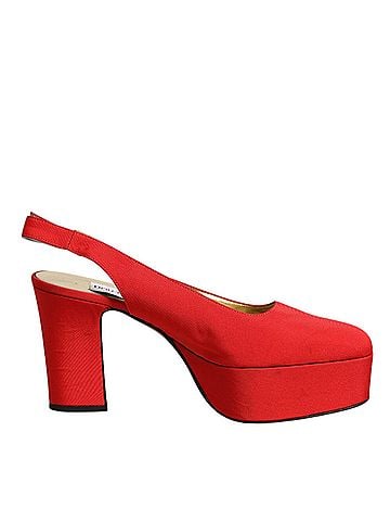Dolce & Gabbana Basic Red Platform Slingback Heels Sandals Women's Shoes (view 1)