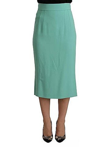 Dolce & Gabbana Basic Mint Green Viscose Pencil Cut Midi Women's Skirt (view 1)