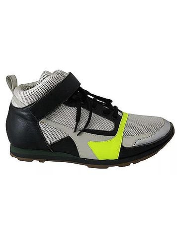 Jil Sander Fog Gray Neon Green Black Lace-Up Strap Women's Shoes (view 1)
