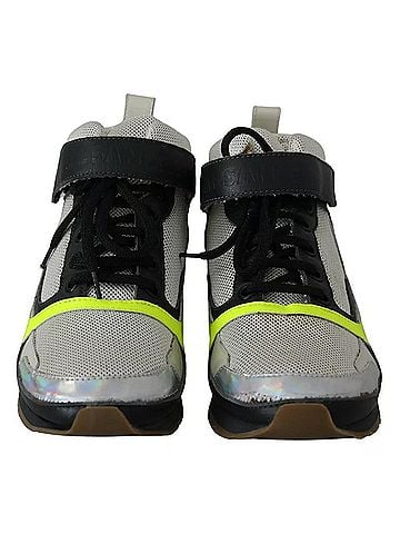 Jil Sander Fog Gray Neon Green Black Lace-Up Strap Women's Shoes (view 2)